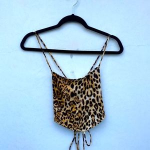 Leopard Tie Crop Top